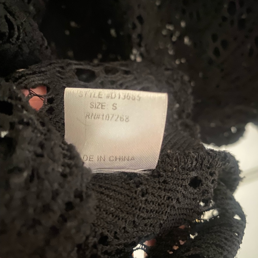 Black Crochet Knit Mini Dress - Picture 6 of 8
